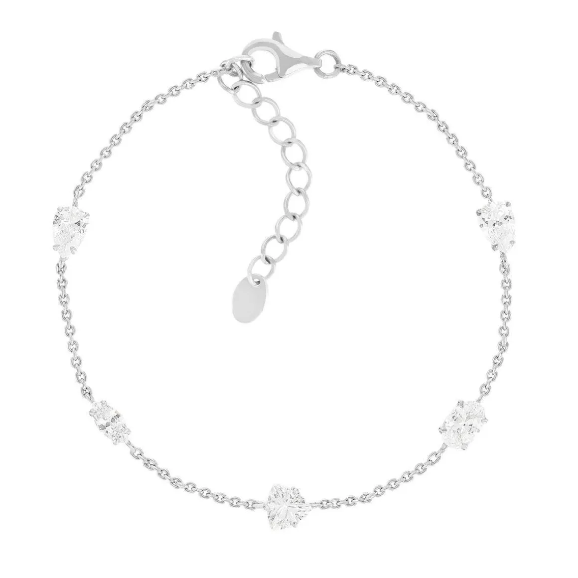 Bracelet argent 925 et zirconias 19cm