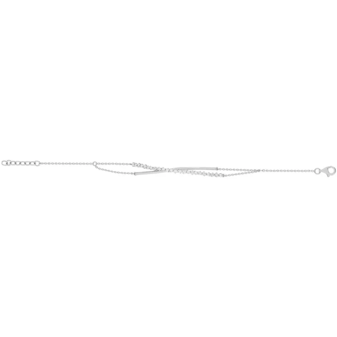 Bracelet argent 925 et zirconias 18.5cm