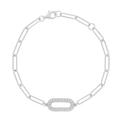 Bracelet argent 925 et zirconias 18.5cm