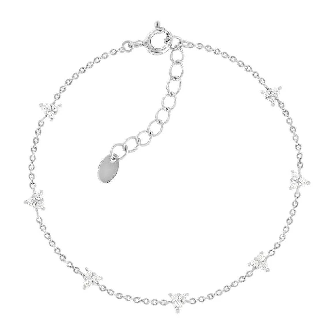 Bracelet argent 925 et zirconias 19cm