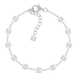 Bracelet argent 925 et zirconias 19cm