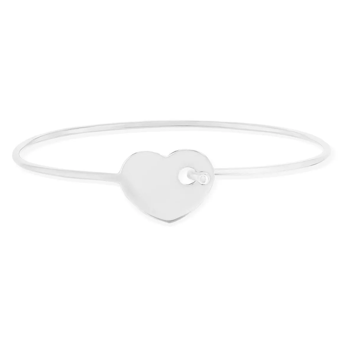 Bracelet argent 925 jonc coeur 65mm