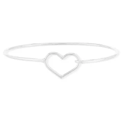 Bracelet argent 925 jonc coeur 65mm