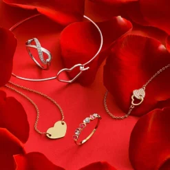 Bracelet argent 925 jonc coeur 65mm
