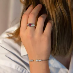 Bracelet argent 925 jonc zirconias