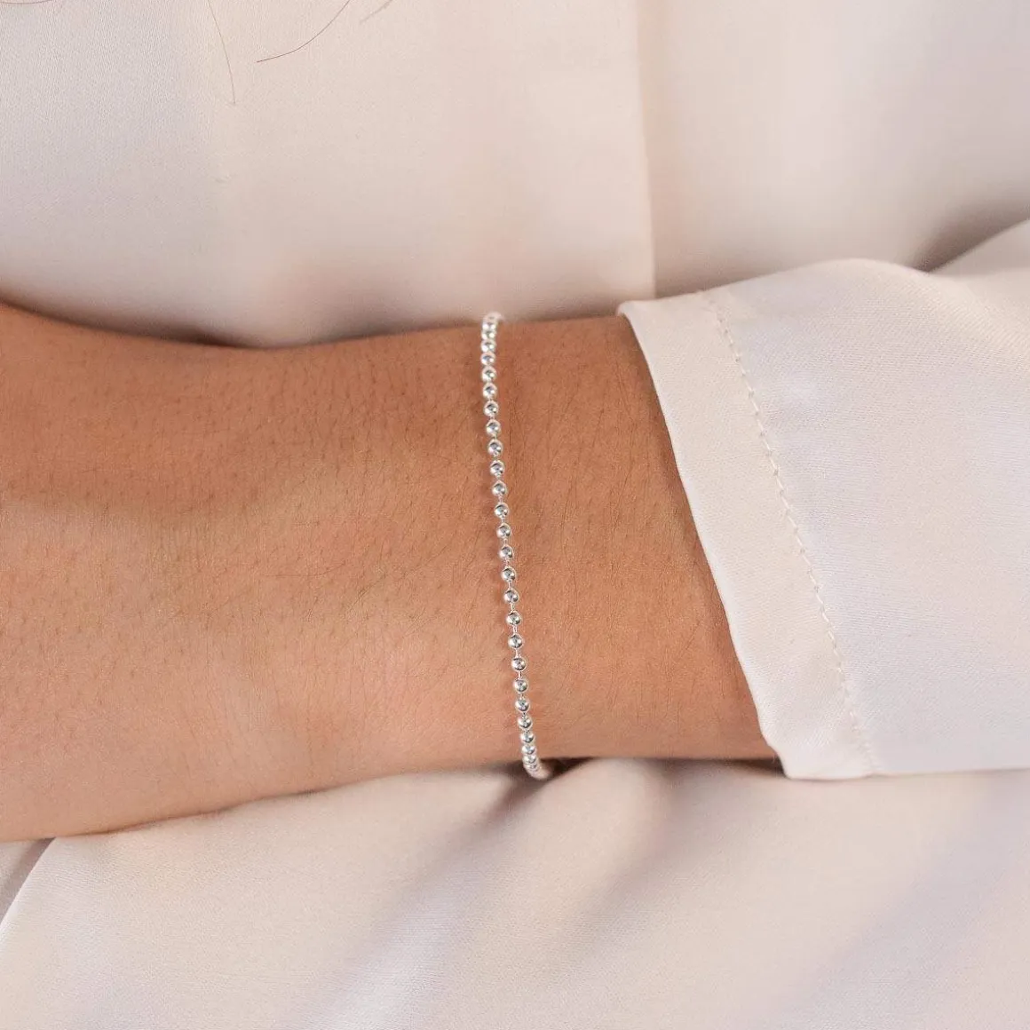 Bracelet argent 925 maille boule 21 cm
