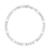 Bracelet argent 925 maille cheval alternée triple 18 cm