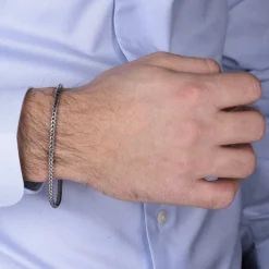 Bracelet argent 925 maille palmier 21cm