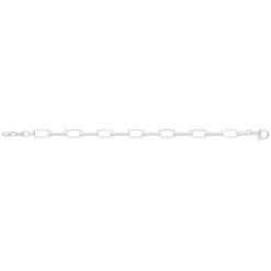 Bracelet argent 925, mailles rectangulaires 21 cm.