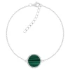 Bracelet argent 925 malachites 20cm