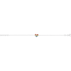 Bracelet argent 925 motif coeur 17cm