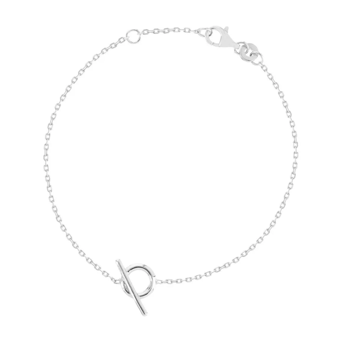 Bracelet argent 925 motif fermoir T/bar 18 cm.