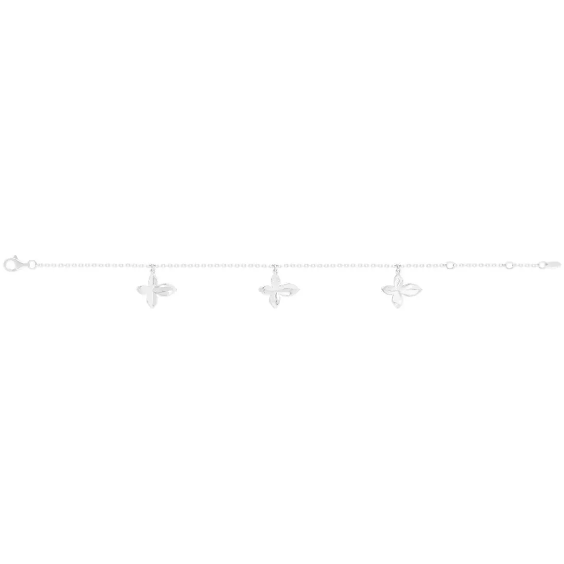 Bracelet argent 925 motif fleur