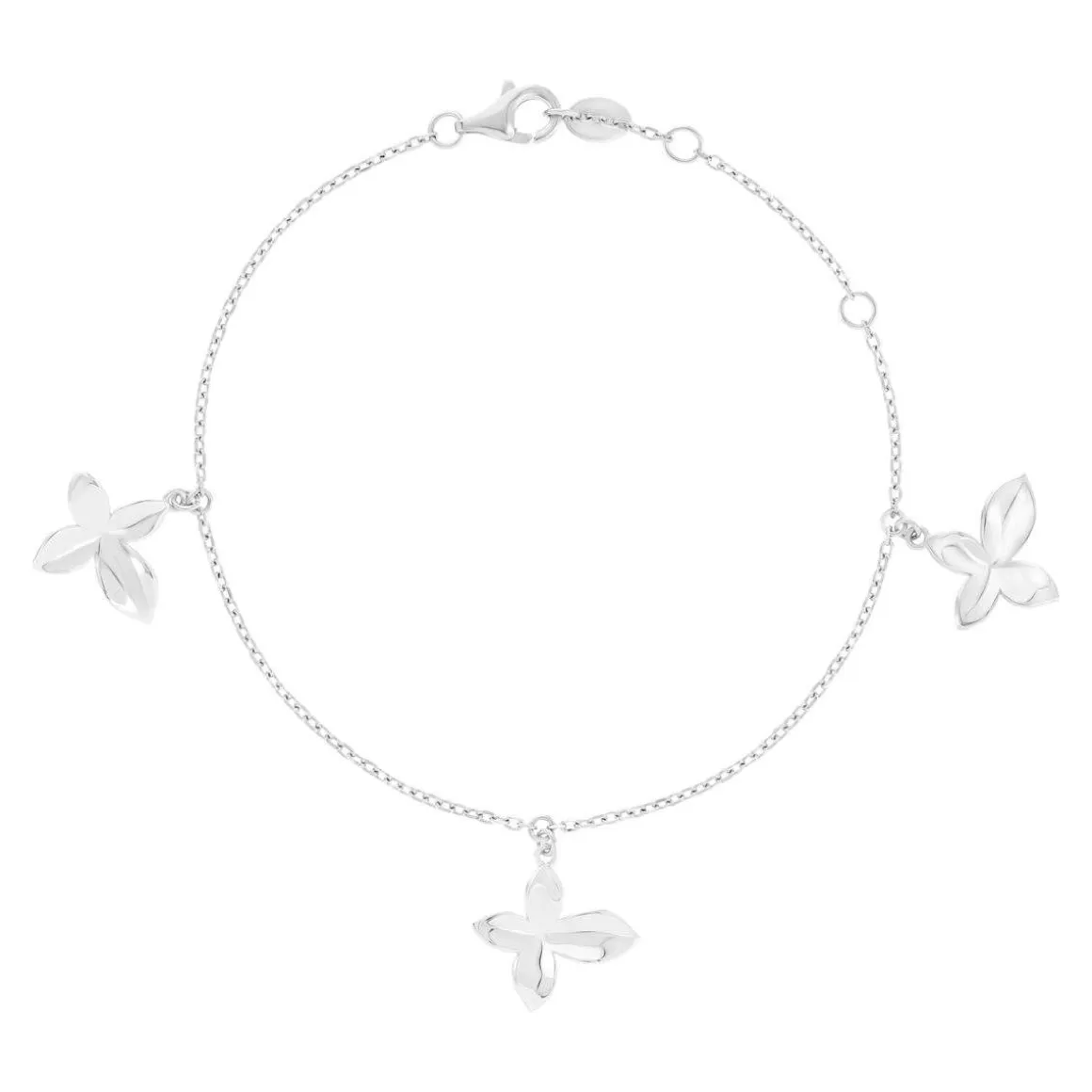 Bracelet argent 925 motif fleur