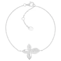Bracelet argent 925 motif fleur zirconias