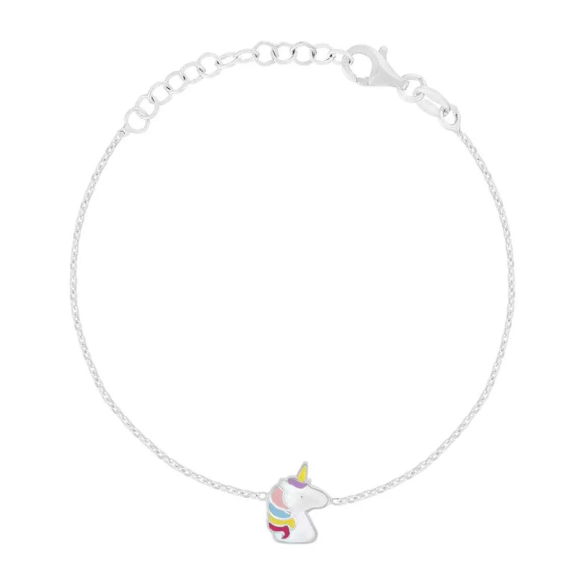 Bracelet argent 925 motif licorne 18cm