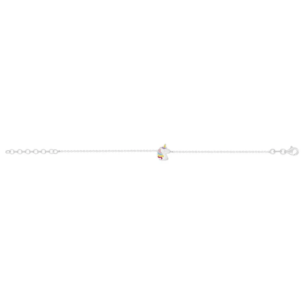 Bracelet argent 925 motif licorne 18cm