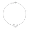 Bracelet argent 925, motif lune et étoile zirconias 18 cm