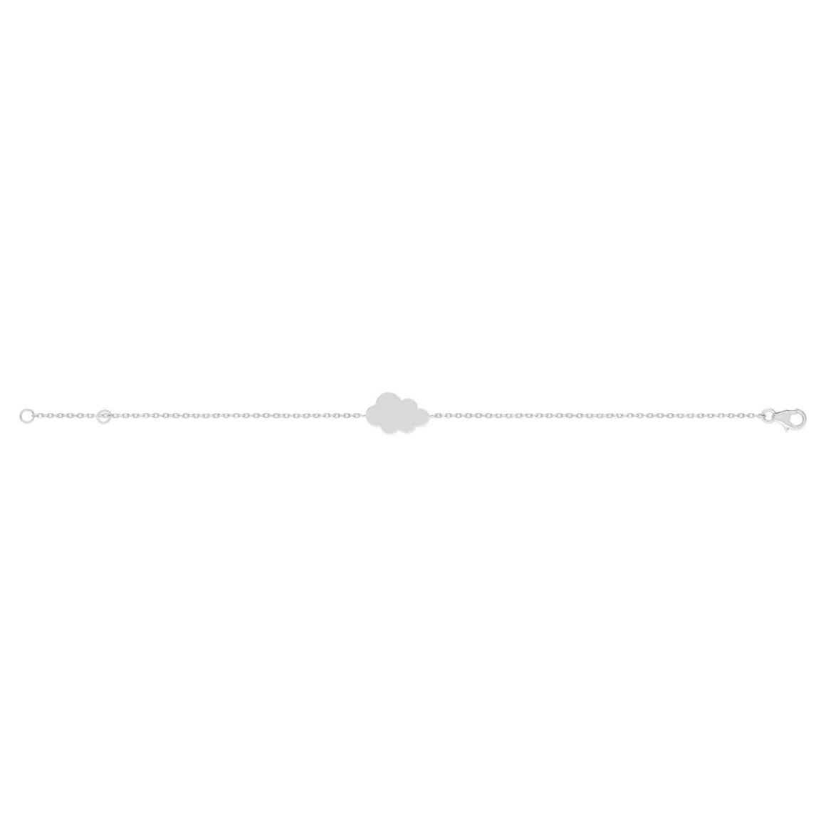 Bracelet argent 925 motif nuage personnalisable 18 cm