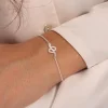 Bracelet argent 925 motif serpent 21 cm