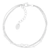 Bracelet argent 925 multitours motif infini 19cm