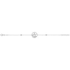 Bracelet argent 925 papillon zirconias 18cm