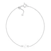 Bracelet argent 925 perle de culture zirconias 19 cm
