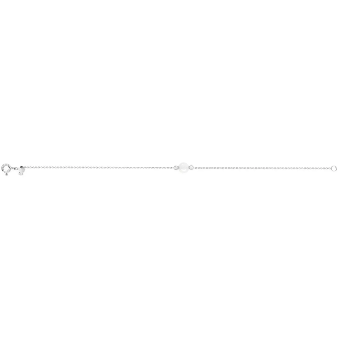 Bracelet argent 925 perle de culture zirconias 19 cm