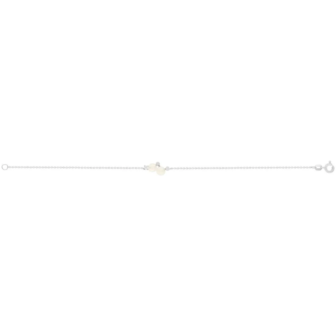 Bracelet argent 925 perles de Chine et zirconias 19cm