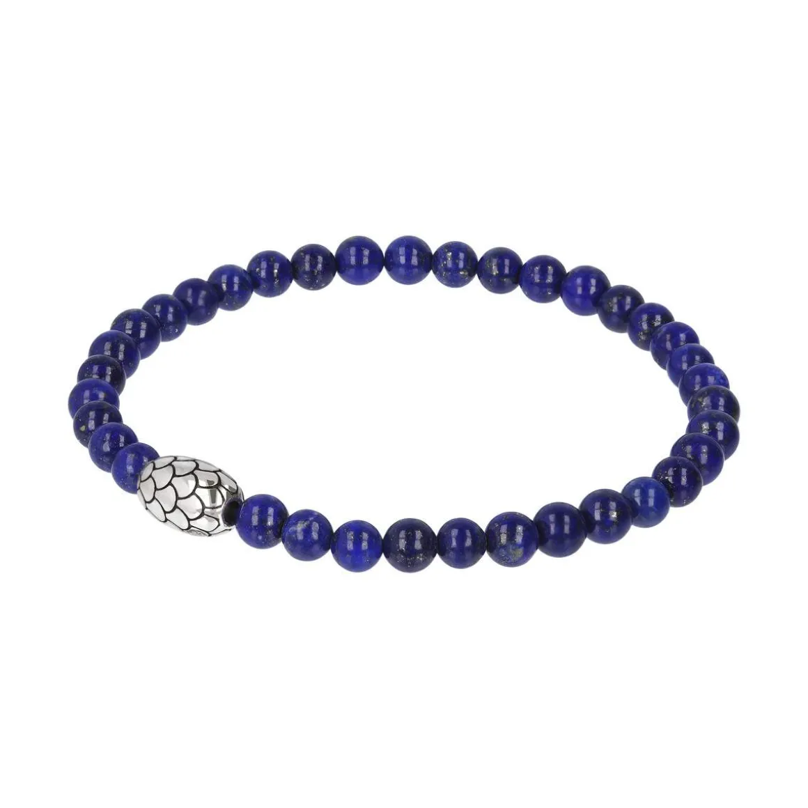 Bracelet argent 925 perles lapis lazuli 21cm