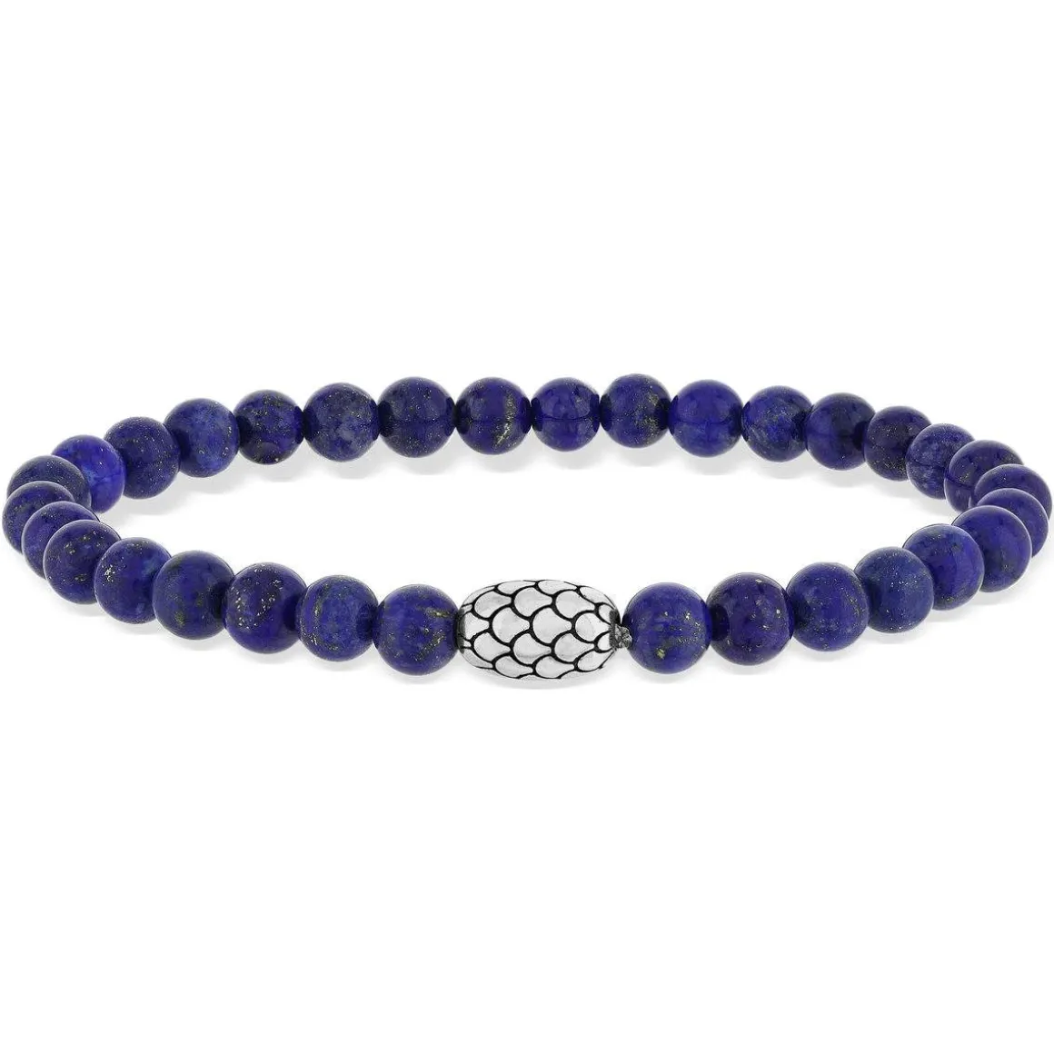 Bracelet argent 925 perles lapis lazuli 21cm