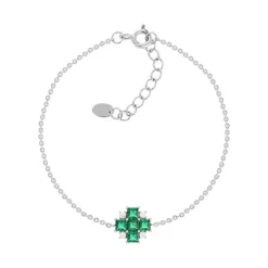 Bracelet argent 925 pierres synthétiques et zirconias 19cm