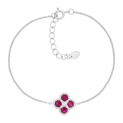 Bracelet argent 925 pierres synthétiques et zirconias 19cm