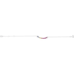 Bracelet argent 925 pierres synthétiques multicolores et zirconias 19cm