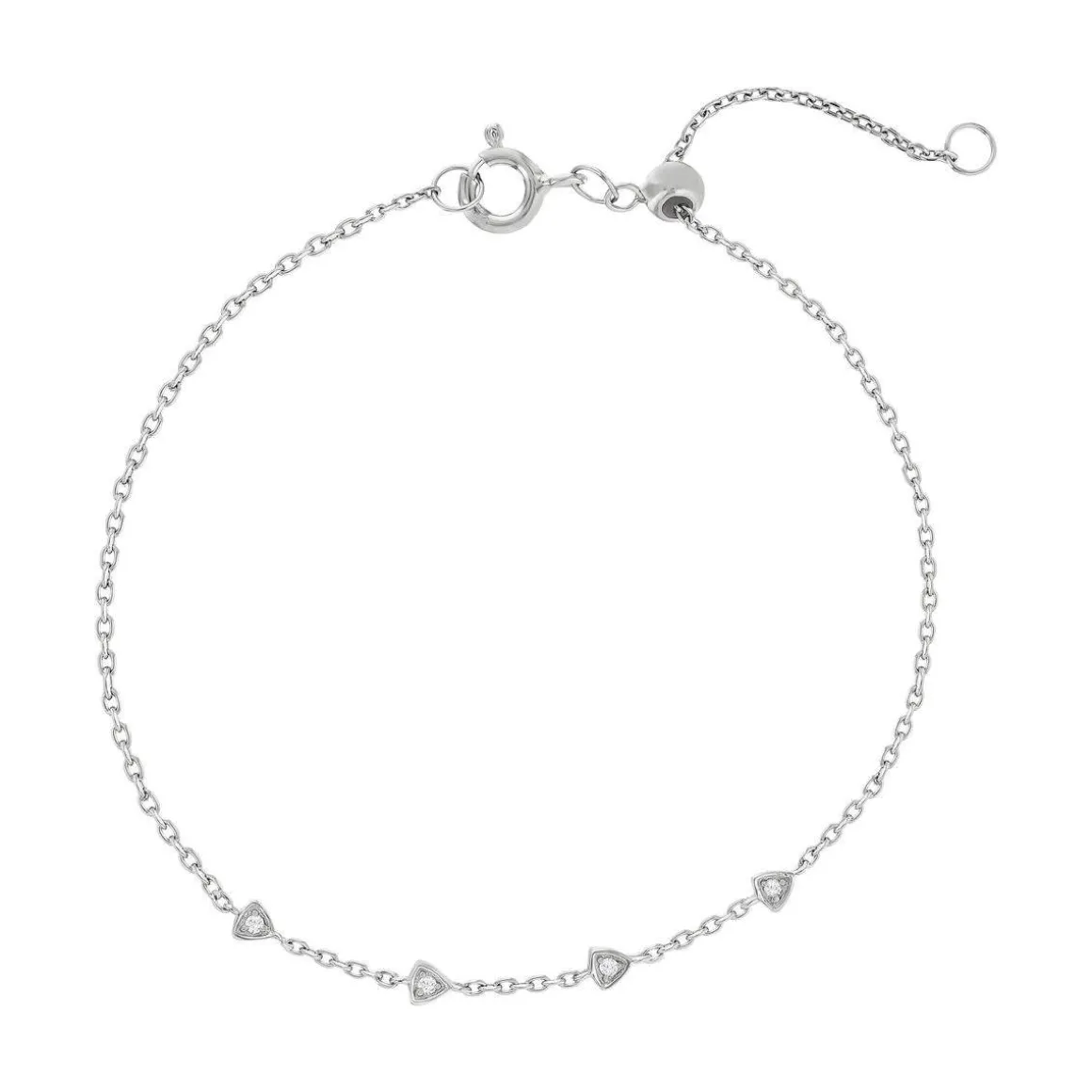 Bracelet argent 925 rhodié zirconias 19 cm