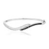 Bracelet argent 925 rigide zirconias 60 mm