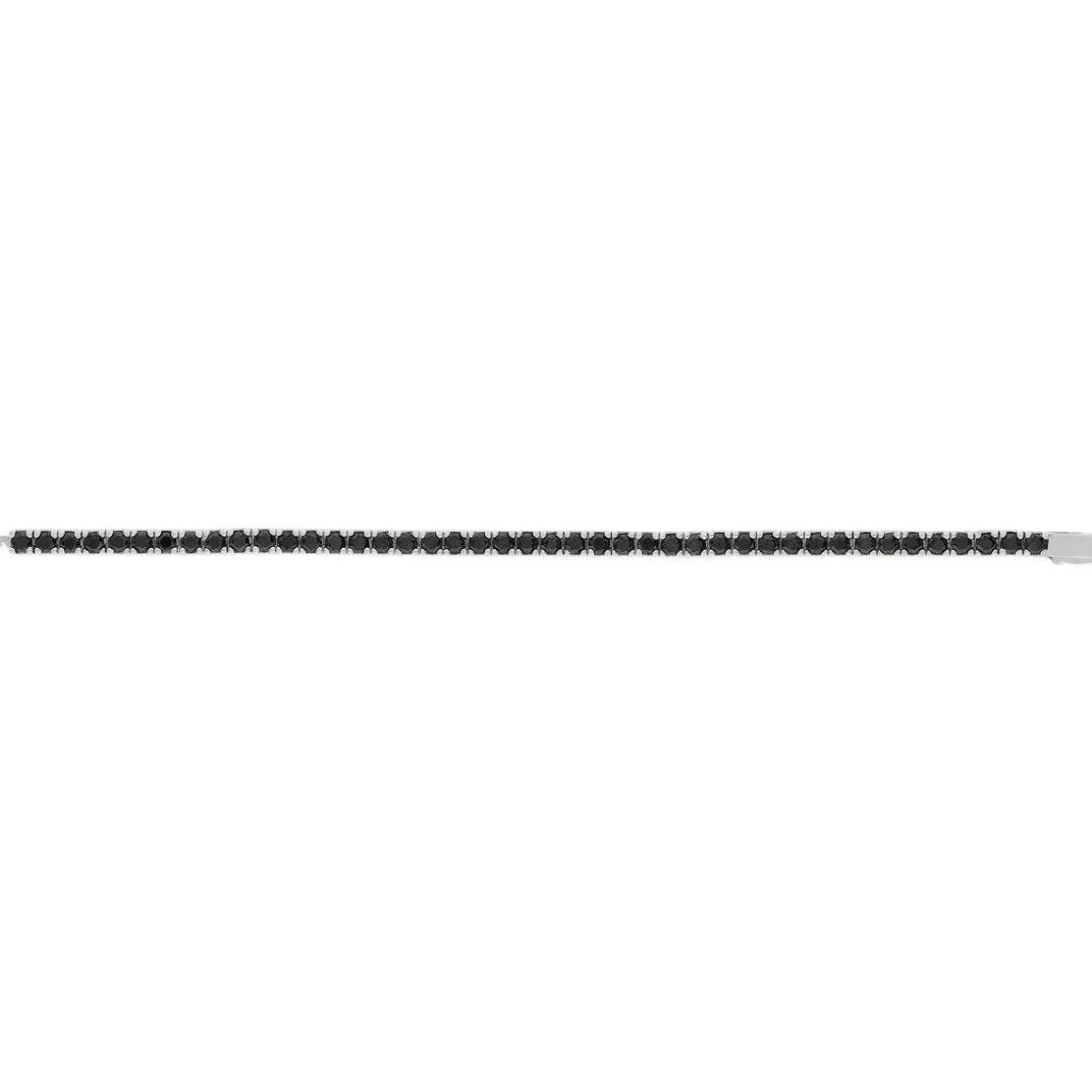 Bracelet argent 925 spinelles noires rondes 19cm