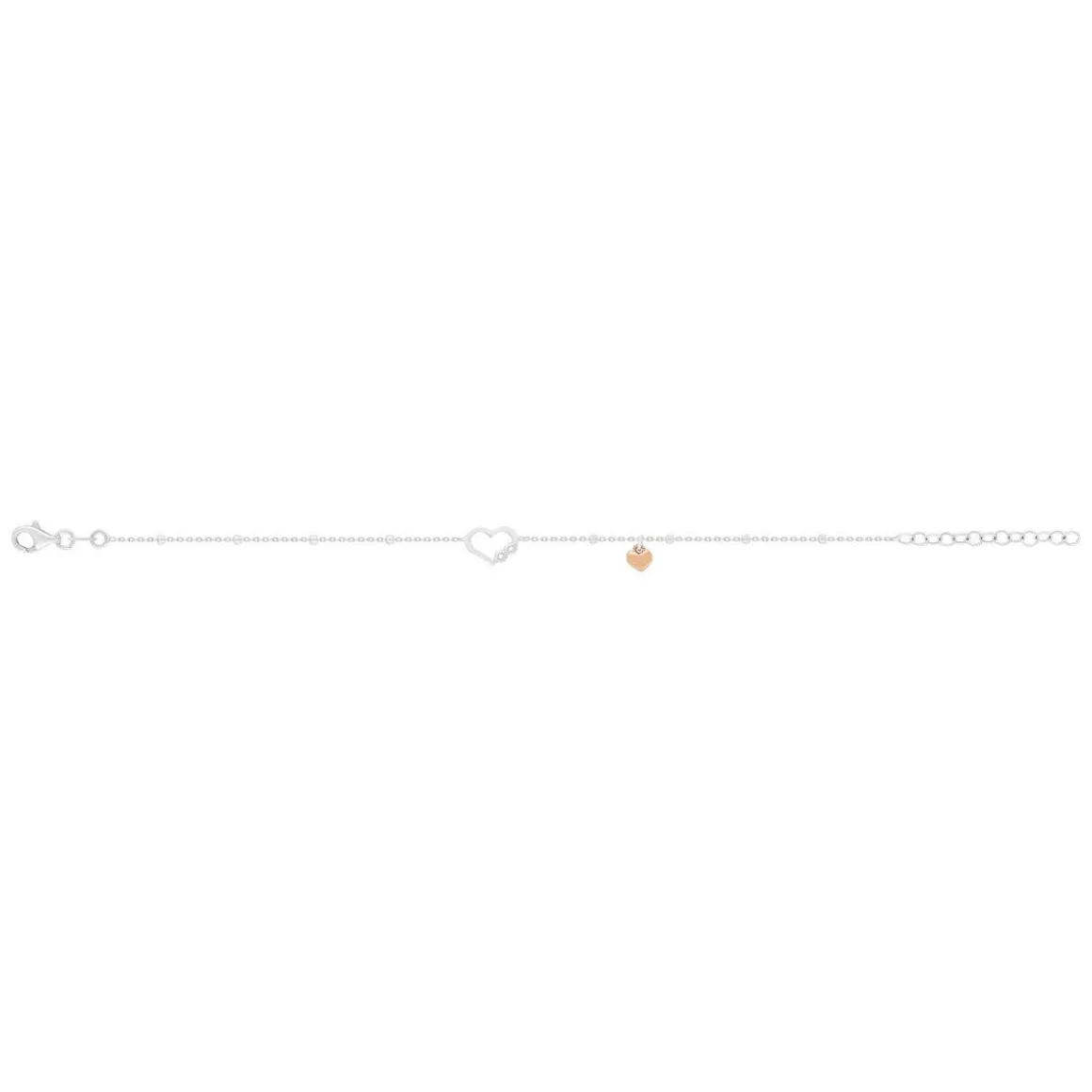 Bracelet argent 925 2 tons 19cm