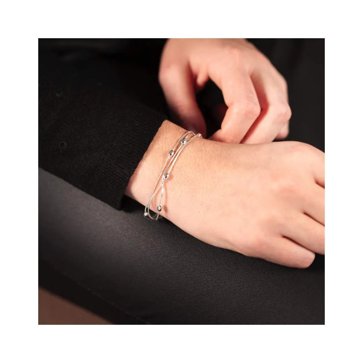 Bracelet argent 925 triple rang 19 cm