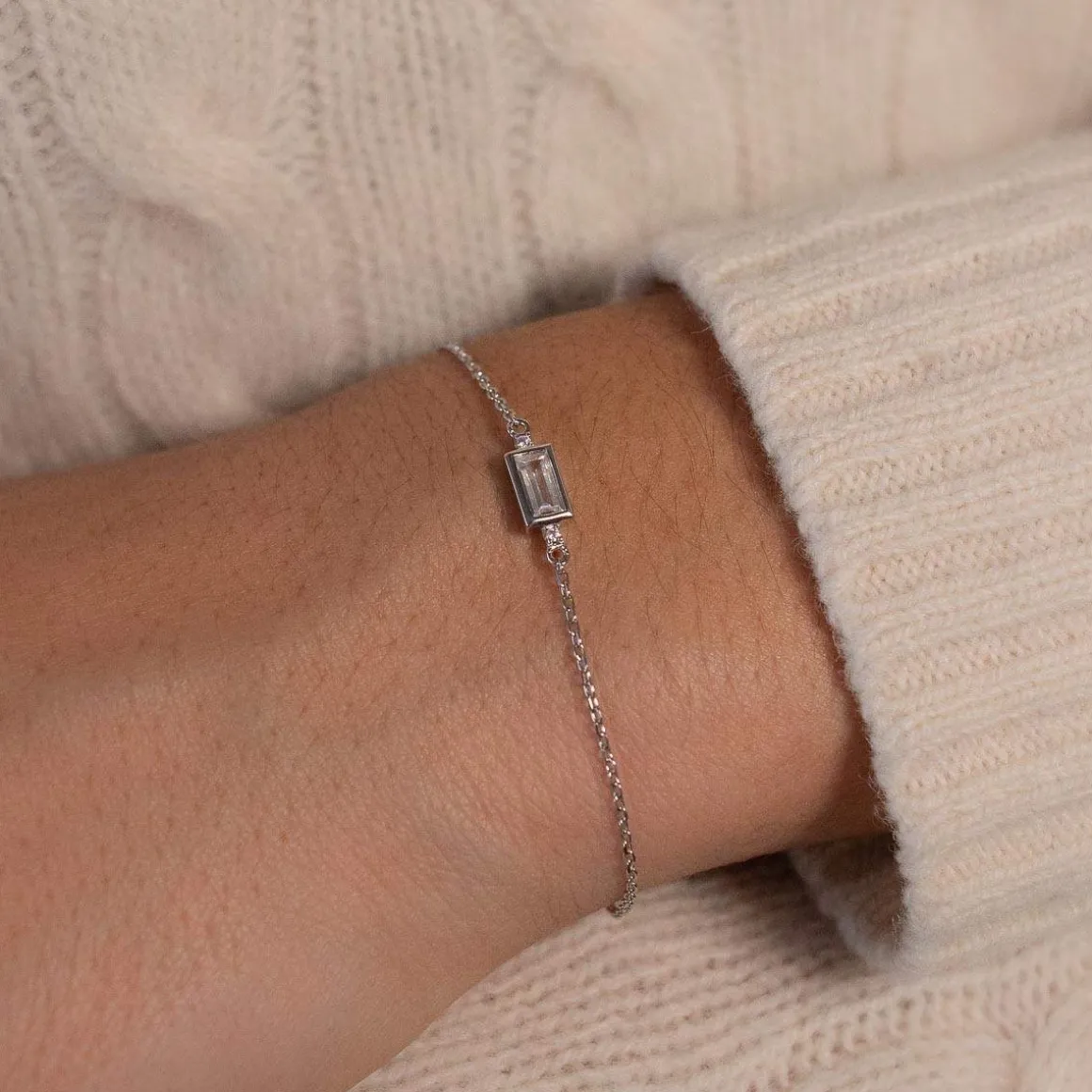 Bracelet argent 925 zirconia 18 cm