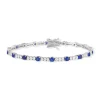 Bracelet argent 925 zirconias bleus et blancs 18cm