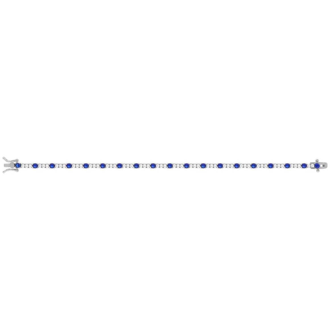 Bracelet argent 925 zirconias bleus et blancs 18cm