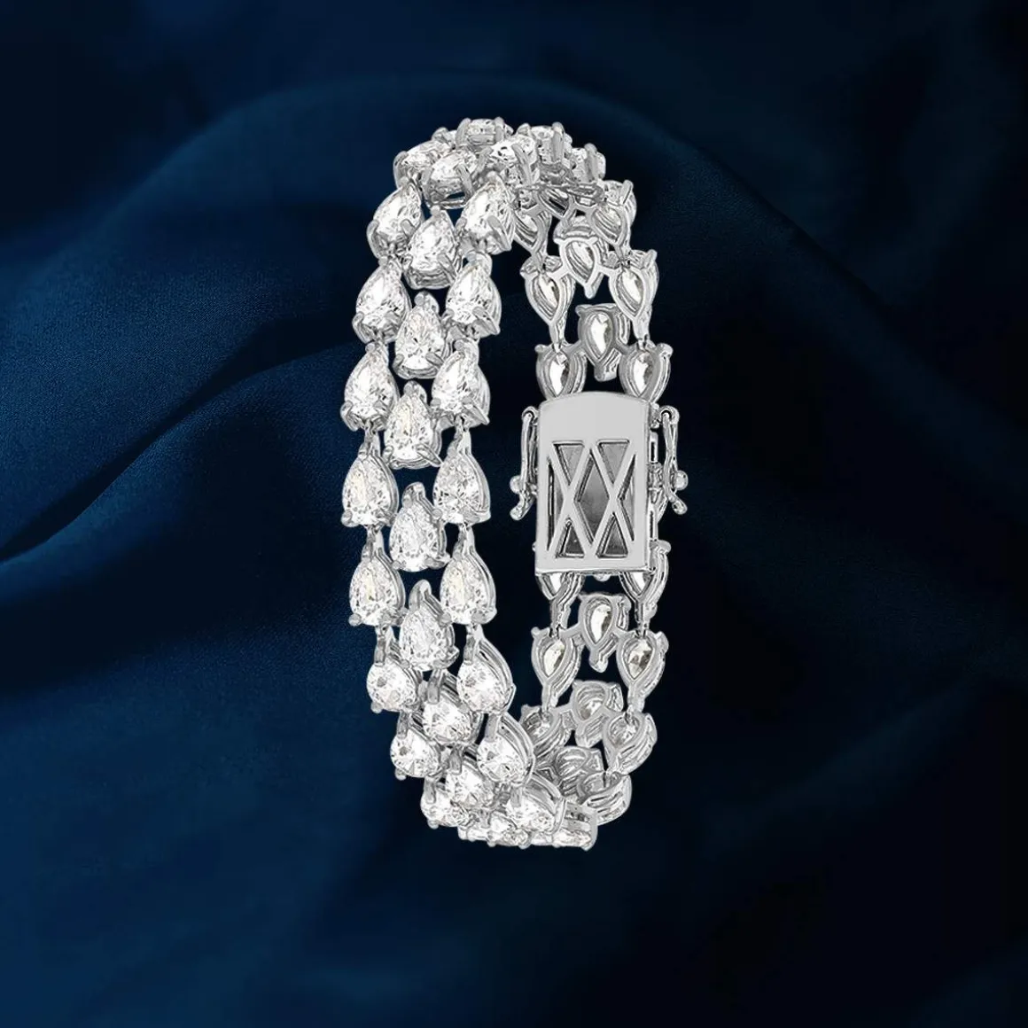 Bracelet argent 925 zirconias 16.5 cm