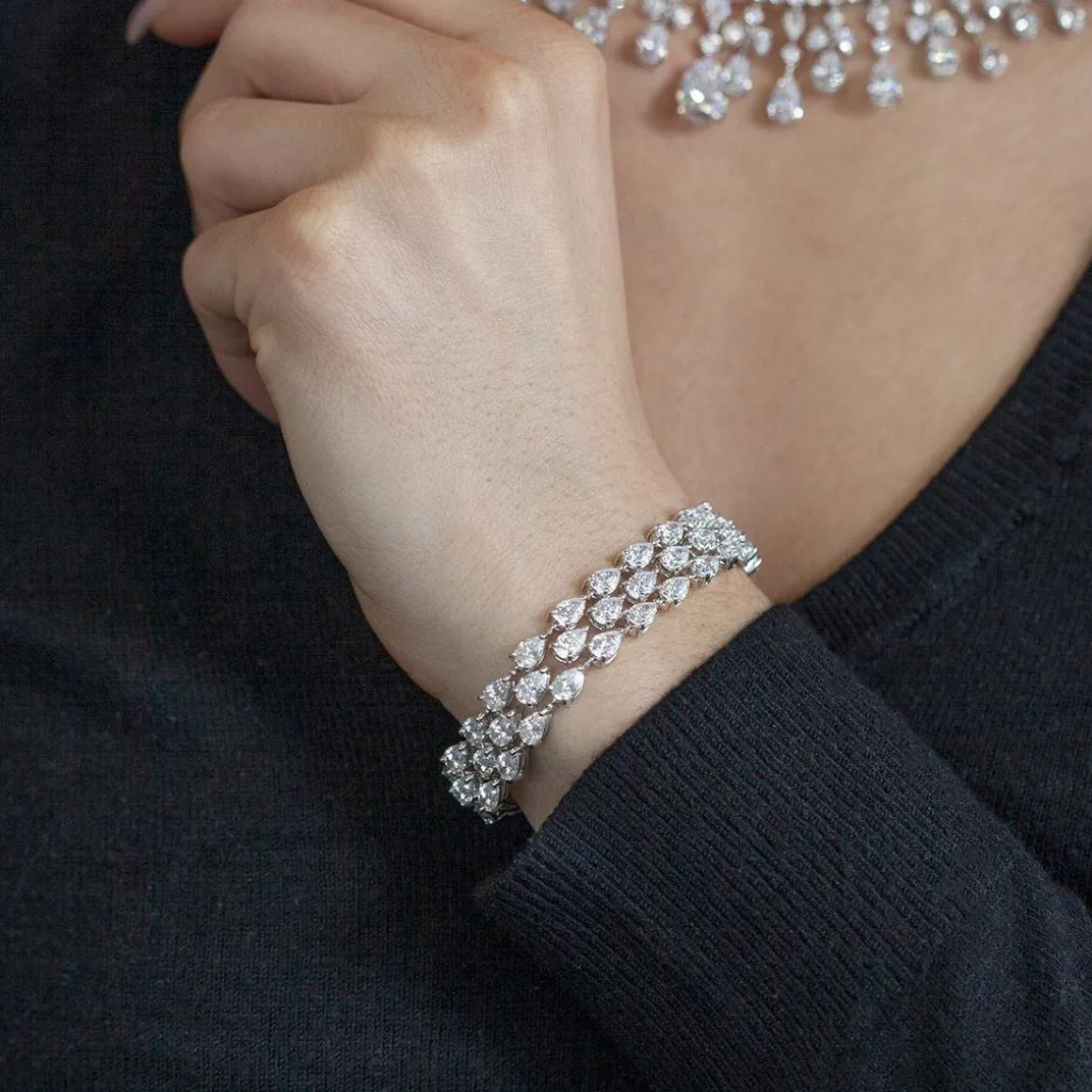Bracelet argent 925 zirconias 16.5 cm