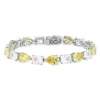 Bracelet argent 925 zirconias jaune et blanc