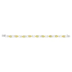 Bracelet argent 925 zirconias jaune et blanc