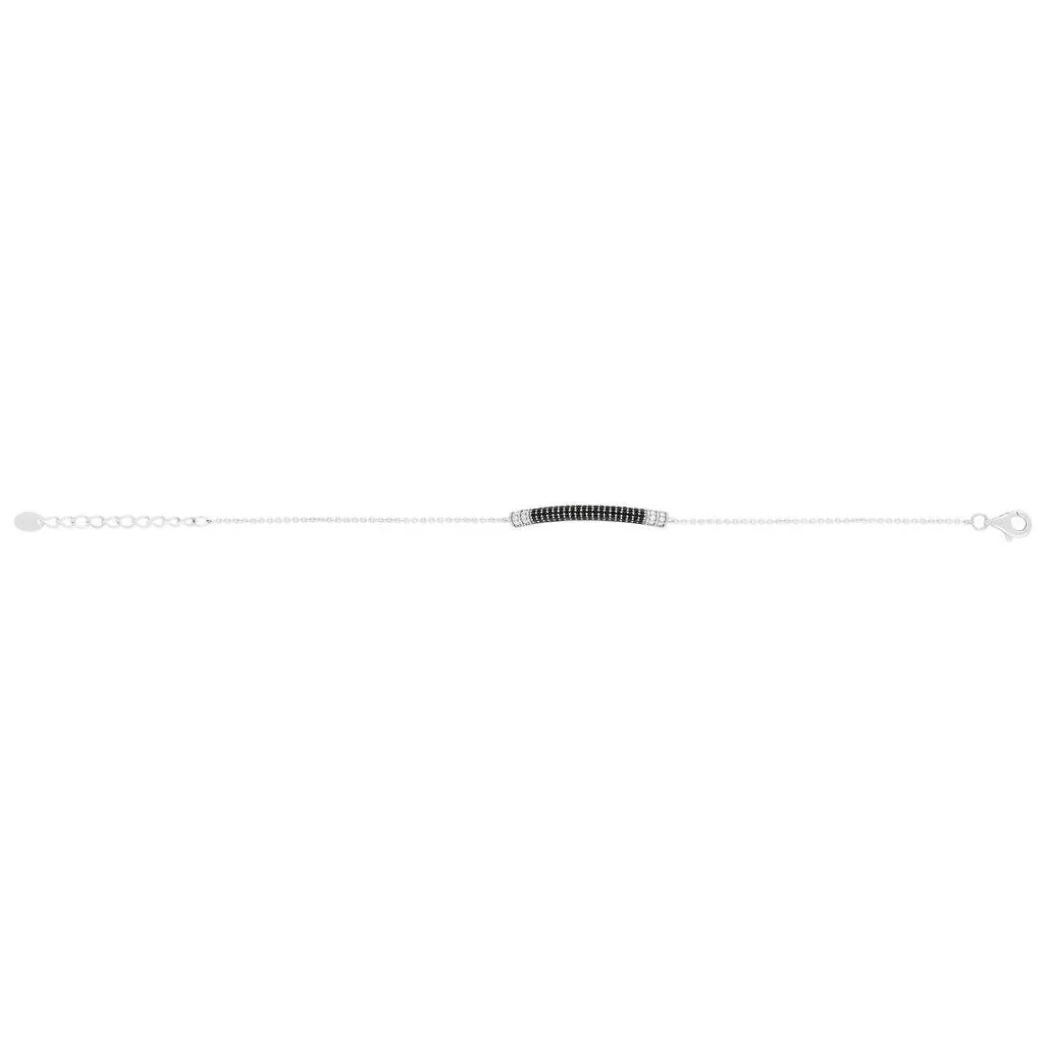 Bracelet argent 925 zirconias noirs et blancs 19 cm