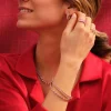 Bracelet argent 925 zirconias roses