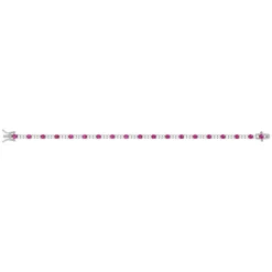 Bracelet argent 925 zirconias rouges et blancs 18cm