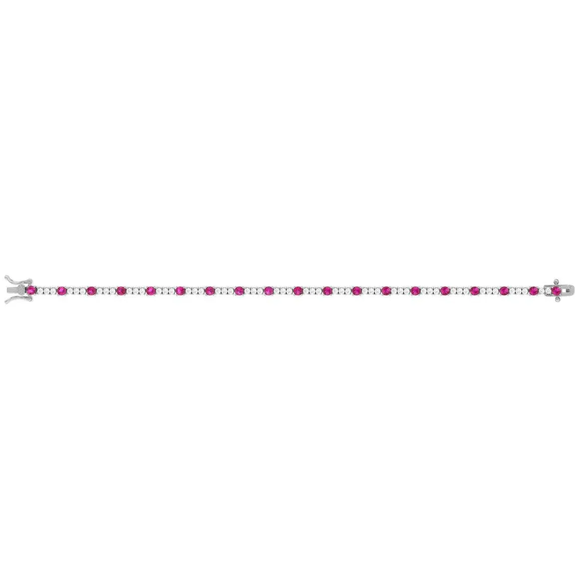 Bracelet argent 925 zirconias rouges et blancs 18cm